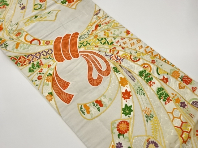 JAPANESE KIMONO / FUKURO OBI / WOVEN CLASSICAL PATTERN 